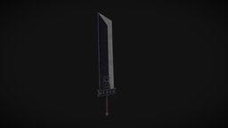 Buster Sword cloud, finalfantasy, low-poly-model, 3dsmax, lowpoly