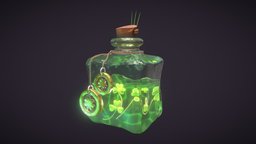 Clover magic potion potion, clovers, substancepainter, photoshop, 3dsmax, zbrush, 3dmodel, magic, magicpotion