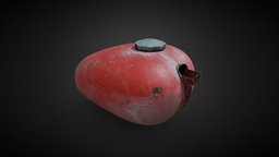 Tank Motorbike 3D Scan bike, red, dump, rust, post-apocalyptic, motorbike, motorcycle, apocalypse, junkyard, garbage, dirty, old, tank, iron, garbagecan, photogrammetry, game, 3dscan, car, street, garbagedump