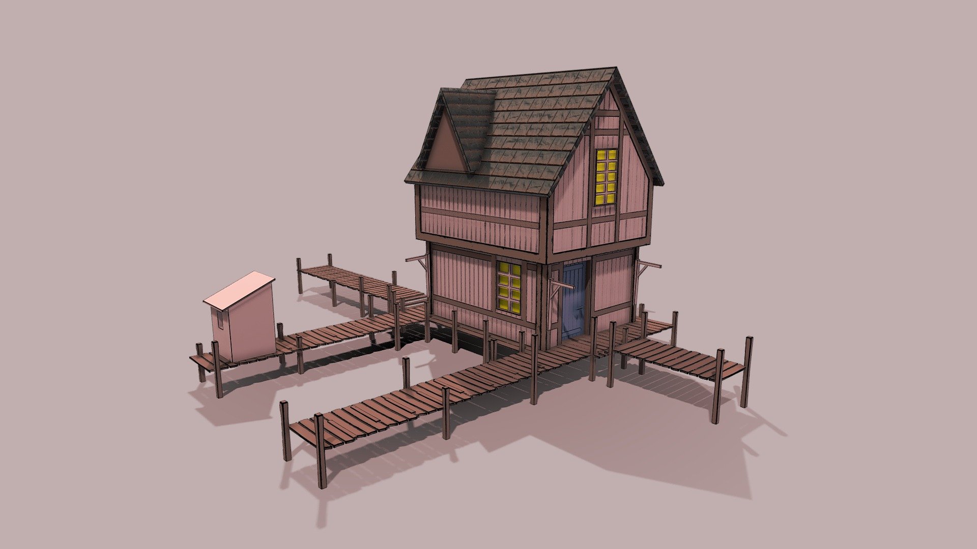 Modeliing in Blender

Painting in SubstancePainter
 - Cartoon House - Download Free 3D model by gozdemrl 3d model