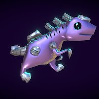Compymetal metal, composognatus, metalcreature, cartoon, game, dinosaur