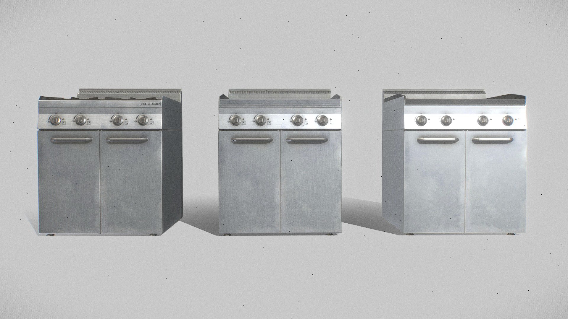 PBR Game Ready Commercial Restaurant Kitchen Stove/Griddle/Grill Pack

High Quality - fully textured PBR game ready model of a commercial restaurant wire rack set.

The Game-Ready Commercial Oven, a meticulously crafted asset designed to bring an authentic and immersive cooking experience to your virtual environments. Perfect for game developers, architectural visualization artists, and product designers, this high-quality 3D model offers exceptional realism and attention to detail.

The whole set has 13164 triangles.

This game-ready oven stove model captures the essence of a commercial-grade kitchen appliance with astonishing accuracy. Comes with a full set of PBR textures in 4Kresolution - Restaurant Kitchen Stove Grill Pack - Buy Royalty Free 3D model by PixelPress 3d model