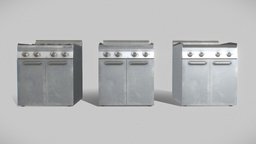 Restaurant Kitchen Stove Grill Pack kitchen, asset, game, pbr, noai