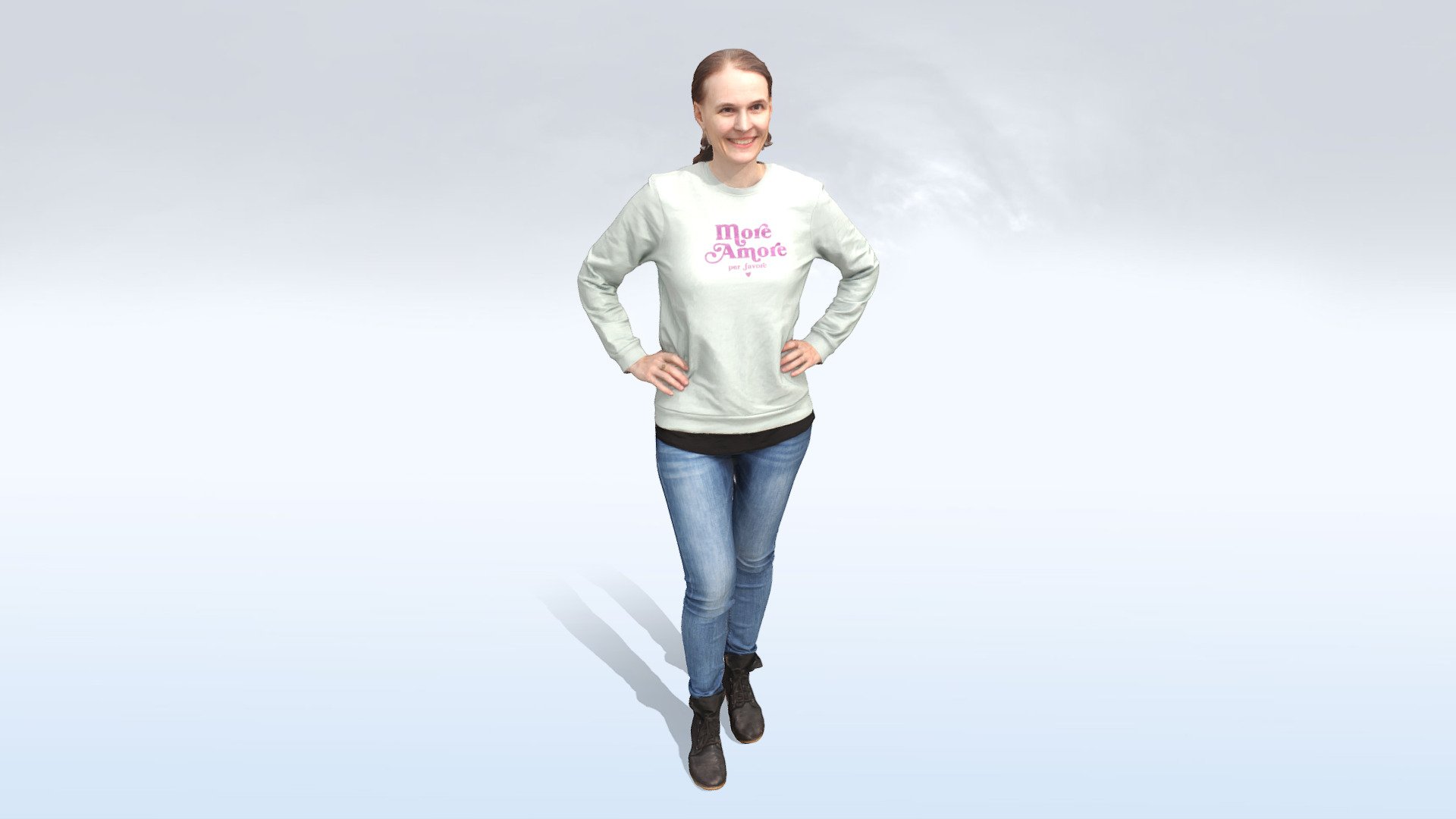 A 3dscan of a woman posing for a picture. Created and captured at our Studio in Vienna, Kaisermühlen 3d model