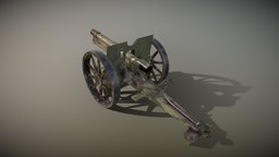 FK96 canon, ww1, game-ready, low-poly-model, mobilegames, battlefield1
