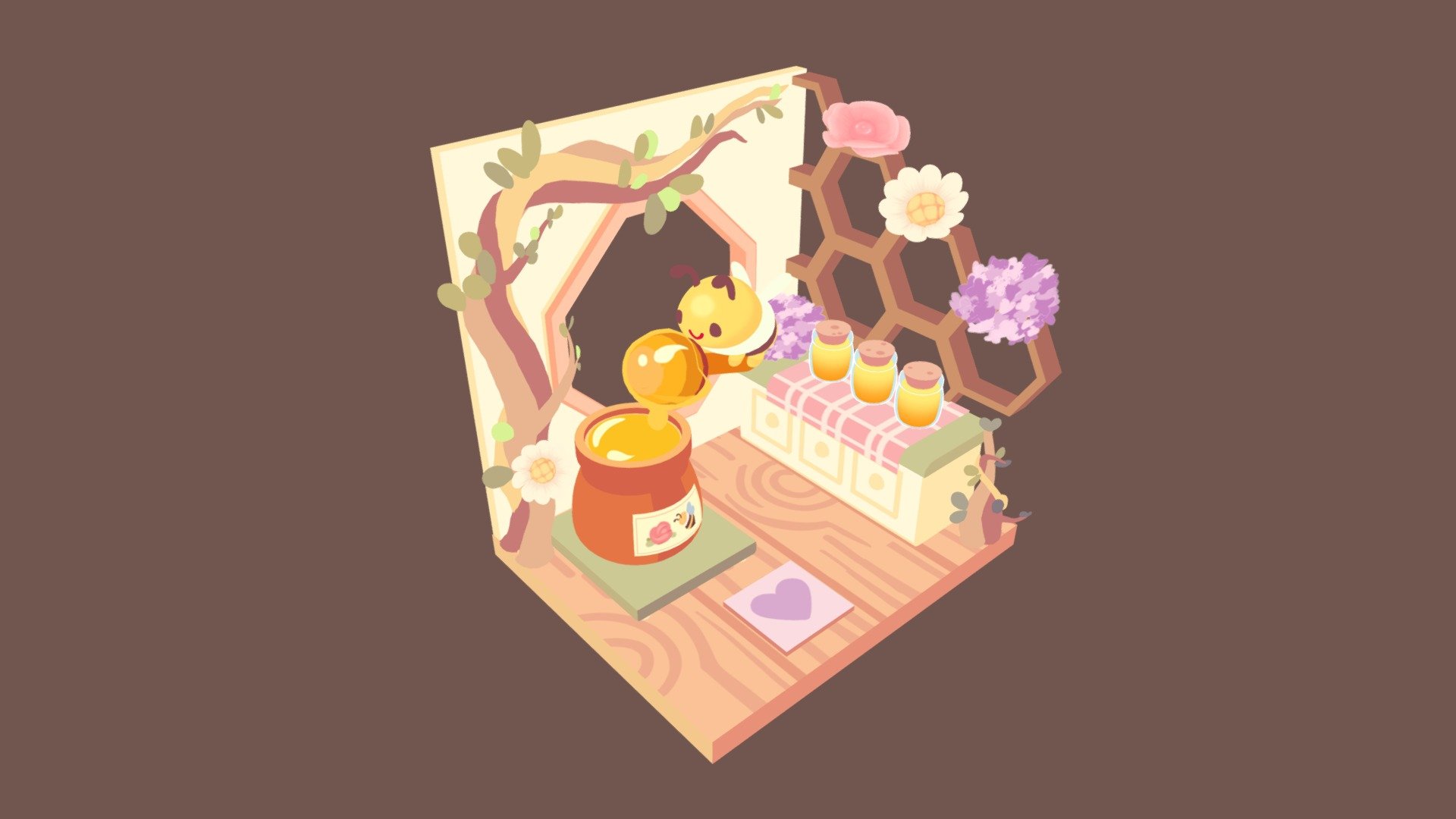 Hi !Here is another cute one! :B

This model is based on the desing of  @goldfishkang on instagram
I hope you all like it. 

You can check the original art in this link, I think my reference is from an older post, but still :D
https://www.instagram.com/p/CVk5Yf1PAK4/?img_index=1

You can support me on my social media! :')
https://www.instagram.com/tomoe_512/ - Honney Bumblebee - 3D model by Tomoe_512 3d model
