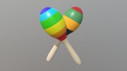 Maracas music, instrument, baby, kid, children, sports, color, holiday, dancing, vacation, salsa, ethnic, musician, rattle, maracas, shakers, rythym, lowpoly, gameready, rumba