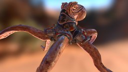 Very Sneaky Squid Assassin staffpicks, character, game, art, scifi, low, poly, gameready